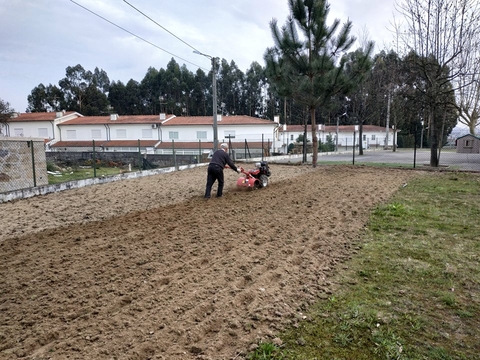 A nossa Horta - Preparação do terreno com a colaboração de um avô.