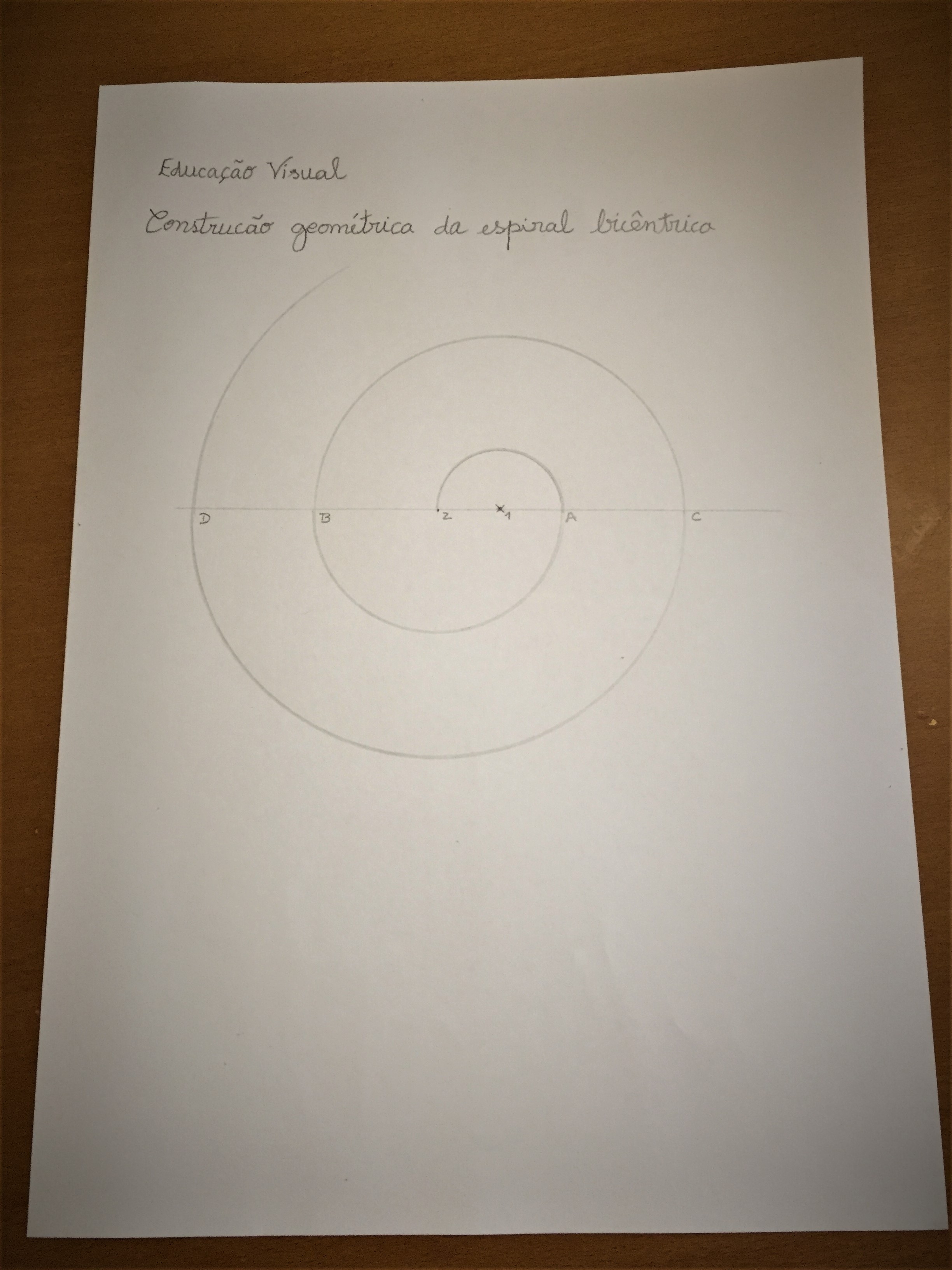 Construção geométrica da espiral - planificação