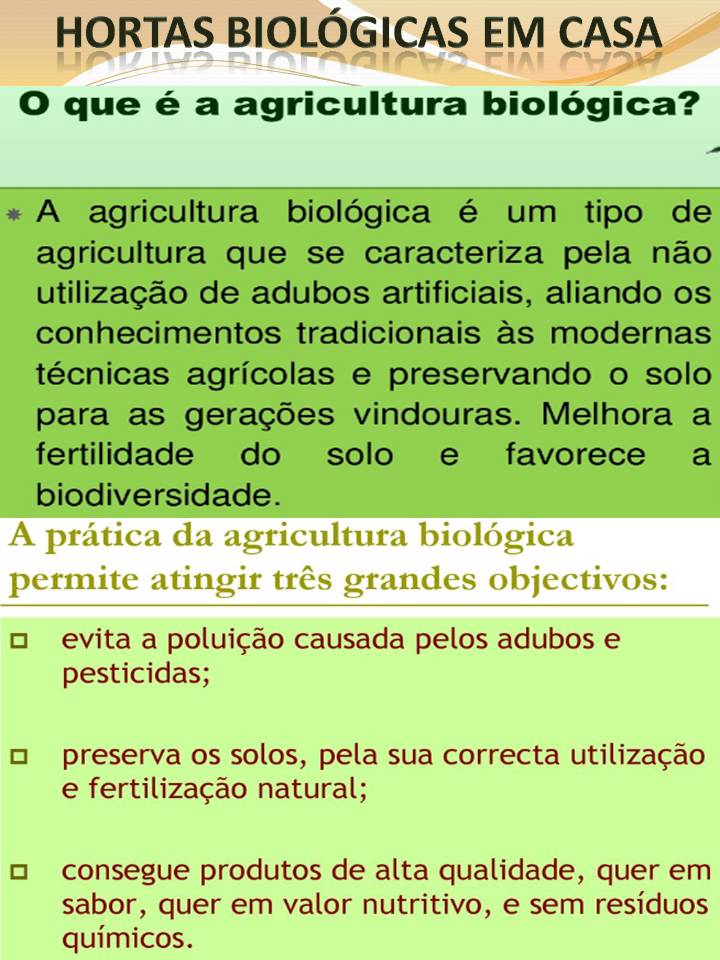 Trabalho sobre o significado e a importância da agricultura biológica, realizado pela aluna Tatiana Sousa.